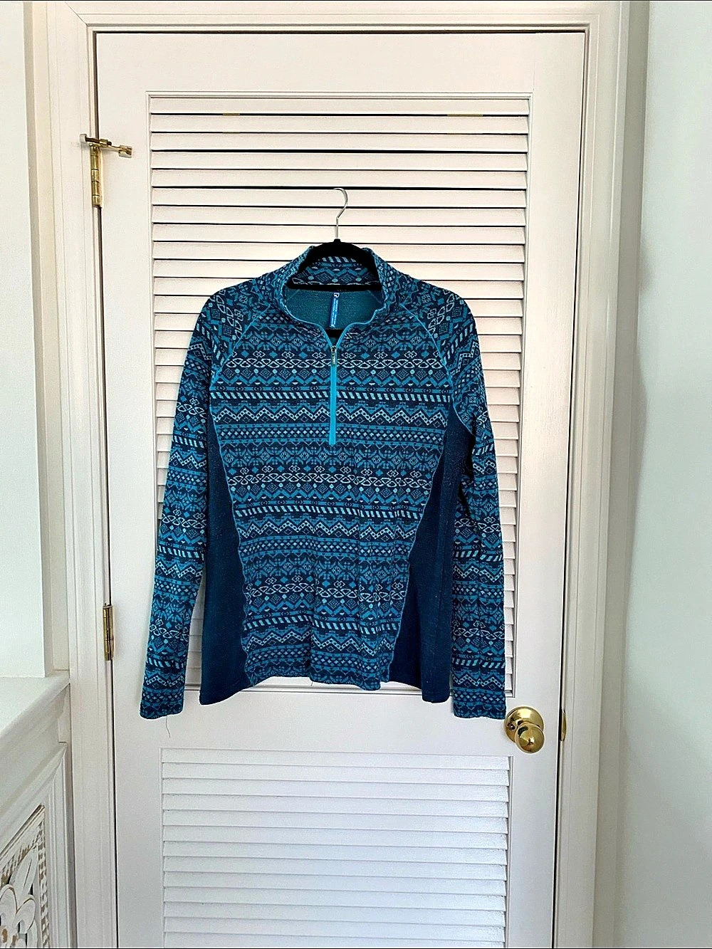 KUHL Interceptr 1/4 Zip Quarter-Zip Geometric Blue XL Like New